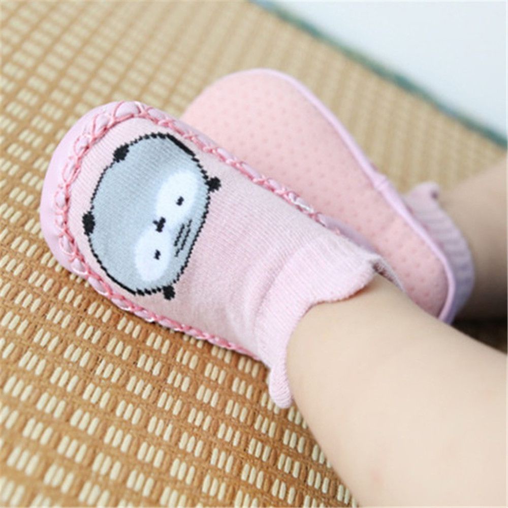 Giày vớ cotton đi trong nhà chống trượt họa tiết hoạt hình cho bé