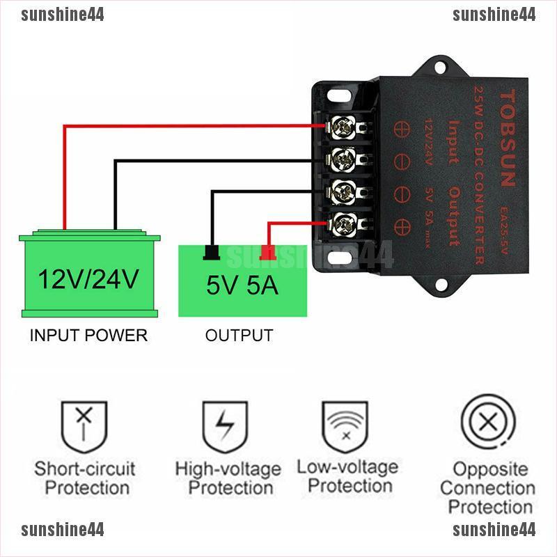 Mô đun hạ áp DC 12V/ 24V xuống còn 5V 3A 15W