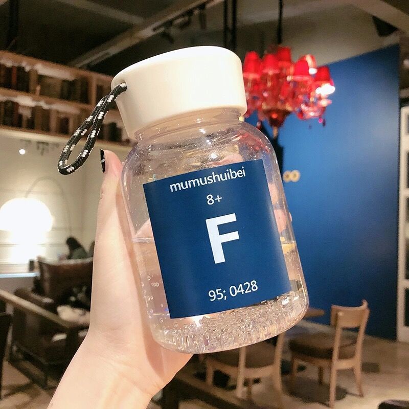 Bình Nước Nhựa Cách Nhiệt Dung Tích 600ML Phong Cách Hàn Quốc