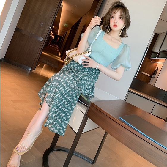 【ZHELIHANGFEI】 Áo Dệt Kim Tay Phồng Thời Trang Sang Trọng