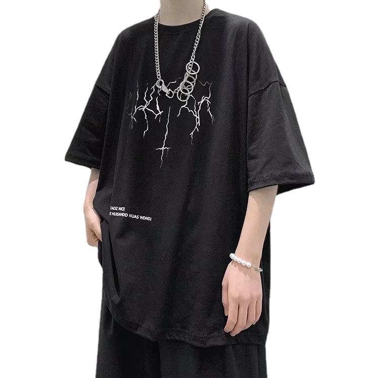 Áo Thun Nam Ngắn Tay In Chữ Phong Cách Hip Hop Năng Động