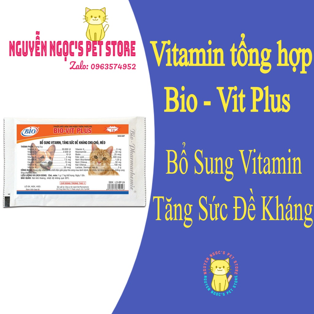 BIO - VIT PLUS 5g - Vitamin cao cấp dành cho CHÓ MÈO