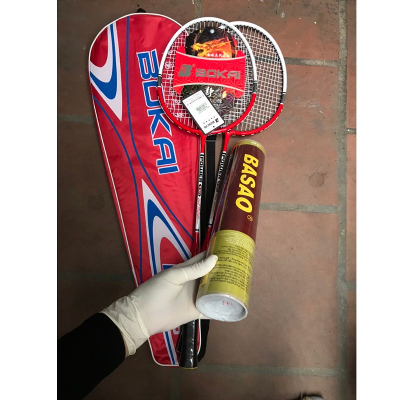 combo bộ 2 cây Vợt Cầu Lông BOKAI 9105 tặng ngay hộp Cầu Ba Sao 10 quả