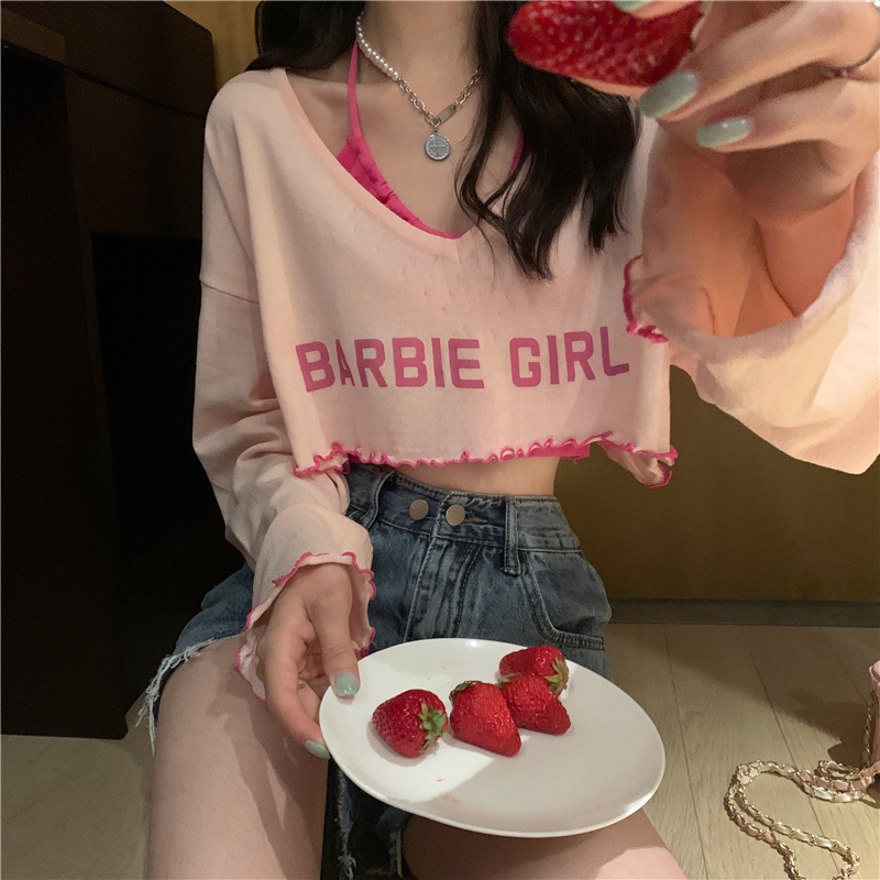 HUANG YOYO Bộ Áo Dệt Kim Chống Nắng + Quần Yếm Ngắn Phong Cách Hàn Quốc Thời Trang Cho Nữ