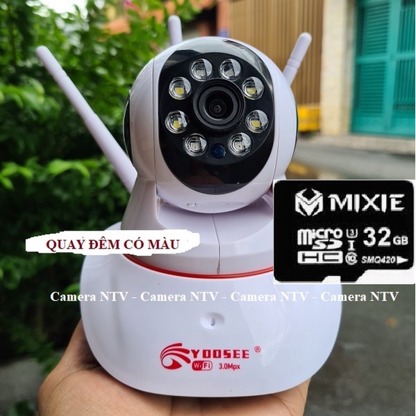 Camera Yoosee 3 râu HD1080 logo 3.0 kèm thẻ xịn MIXIE 32G