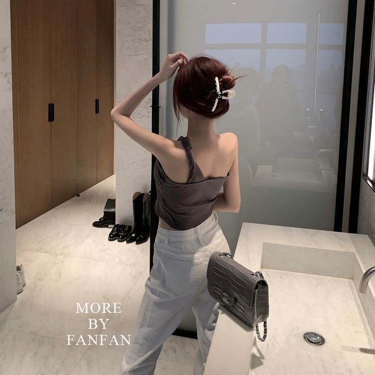 Cocory vn Áo croptop lệch vai thiết kế quyến rũ cho phái nữ