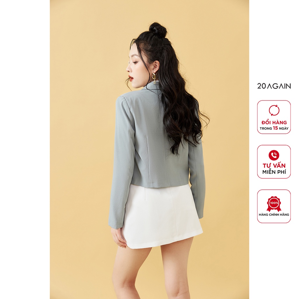 Áo vest nữ dài tay dáng ngắn 20AGAIN, thiết kế thanh lịch, trẻ trung, chất liệu tuýt si cao cấp VBA1825 | BigBuy360 - bigbuy360.vn