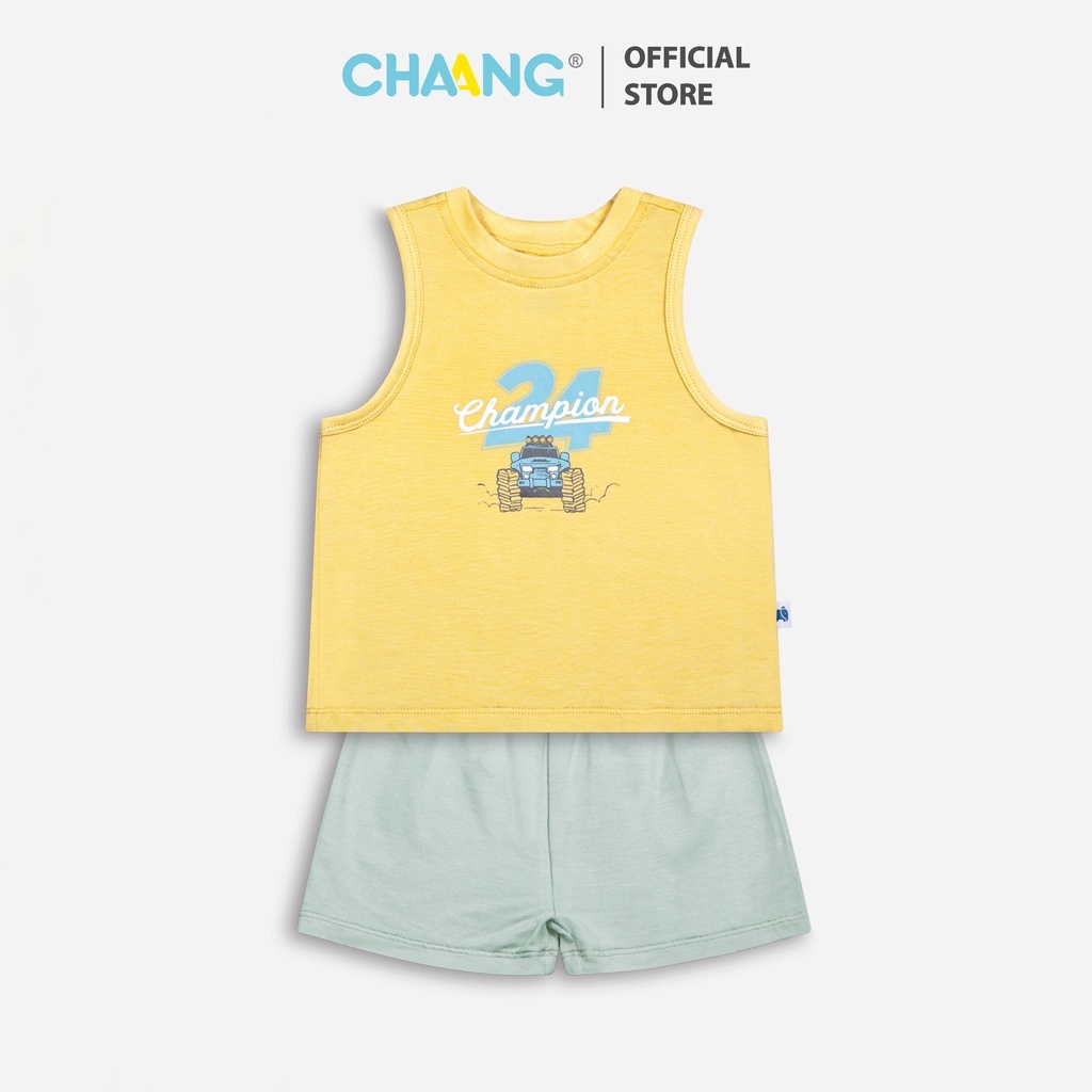 CHAANG Bộ quần áo ba lỗ Active vàng cho bé trai bé gái. Bé 6-22kg CHA000002 Shop-Mẹ-Rùa
