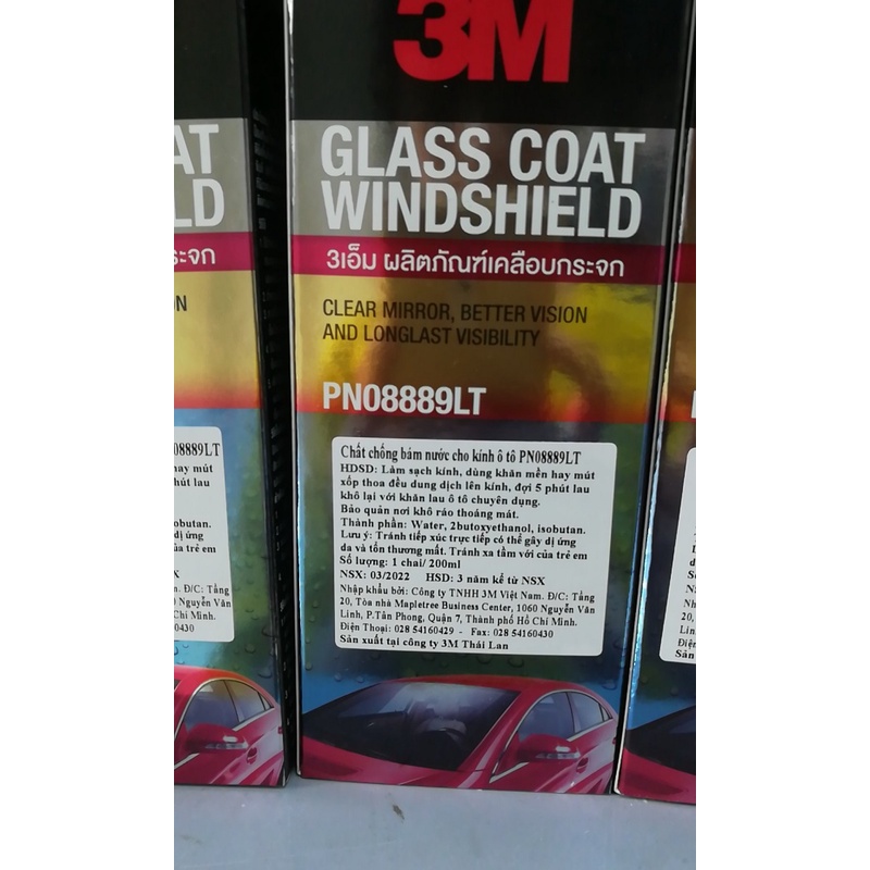 Dung Dịch Chống Bám Nước Trên Kính Xe Ô Tô 3M 08889LT Glass Coat Windshield 200ml | Hibucenter