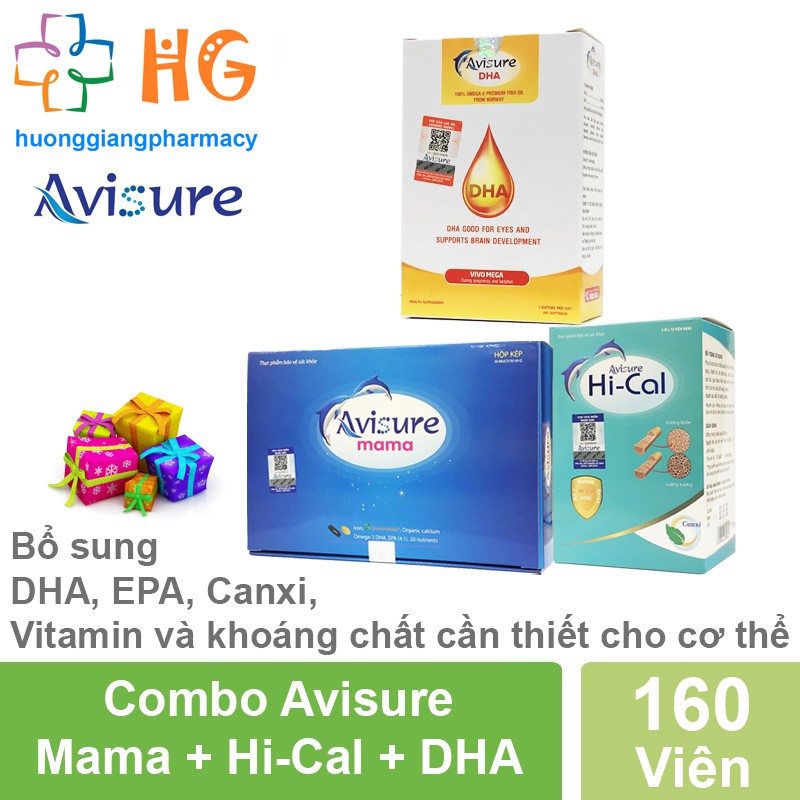 Combo Avisure Mama + Avisure Hical + Avisure DHA - Bổ sung vi chất toàn diện cho bà bầu