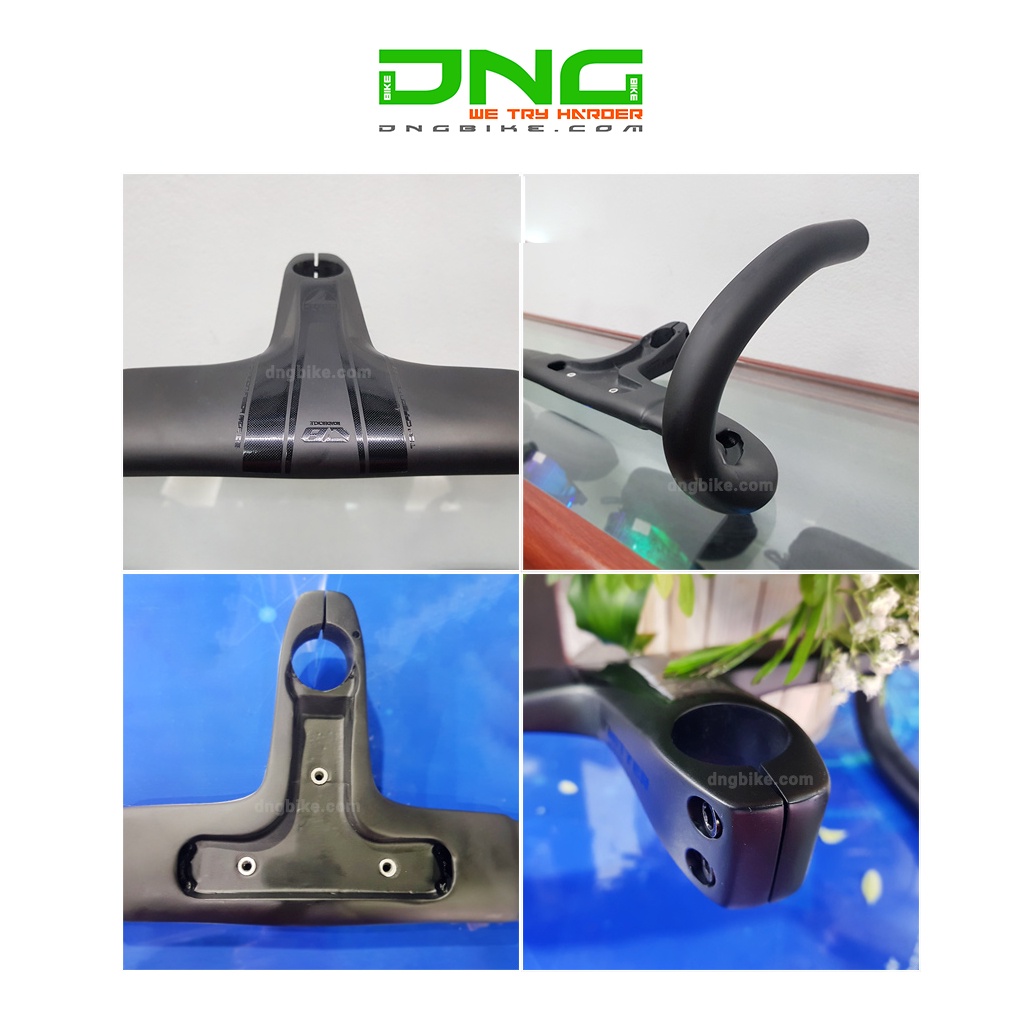 Ghi đông liền pô tăng CARBON TWITTER 420x100mm