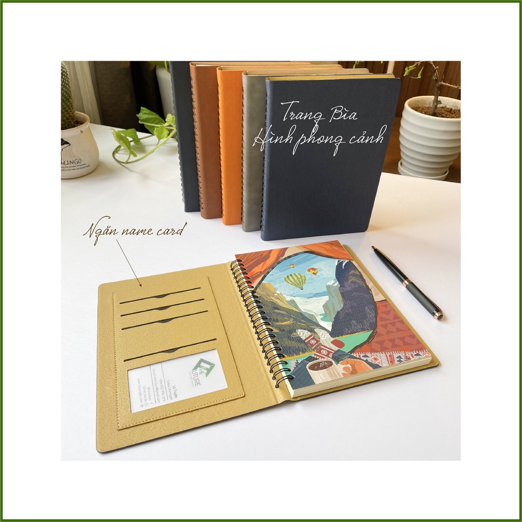 Nhập  Giảm ngay10K Đơn 80K - Sổ Tay Lò Xo Da - Bìa Trơn Mịn - Chống Thấm Nước