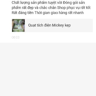 Quạt tích điện Mickey kẹp