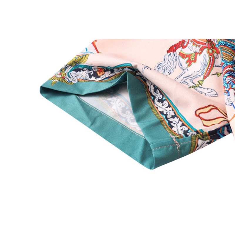 Áo sơ mi ngắn tay họa tiết vintage phong cách thời trang độc đáo