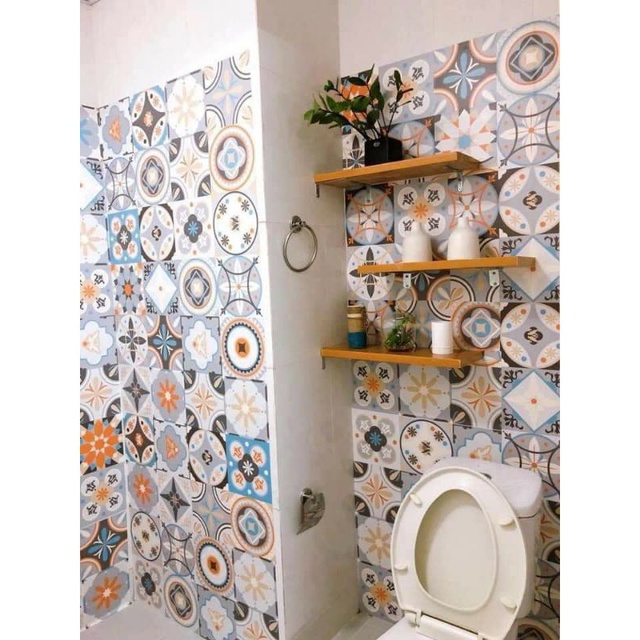 Decal dán bếp - decal dán tường, dán kính, nhà tắm chống nước - Decan gạch bông loại 1