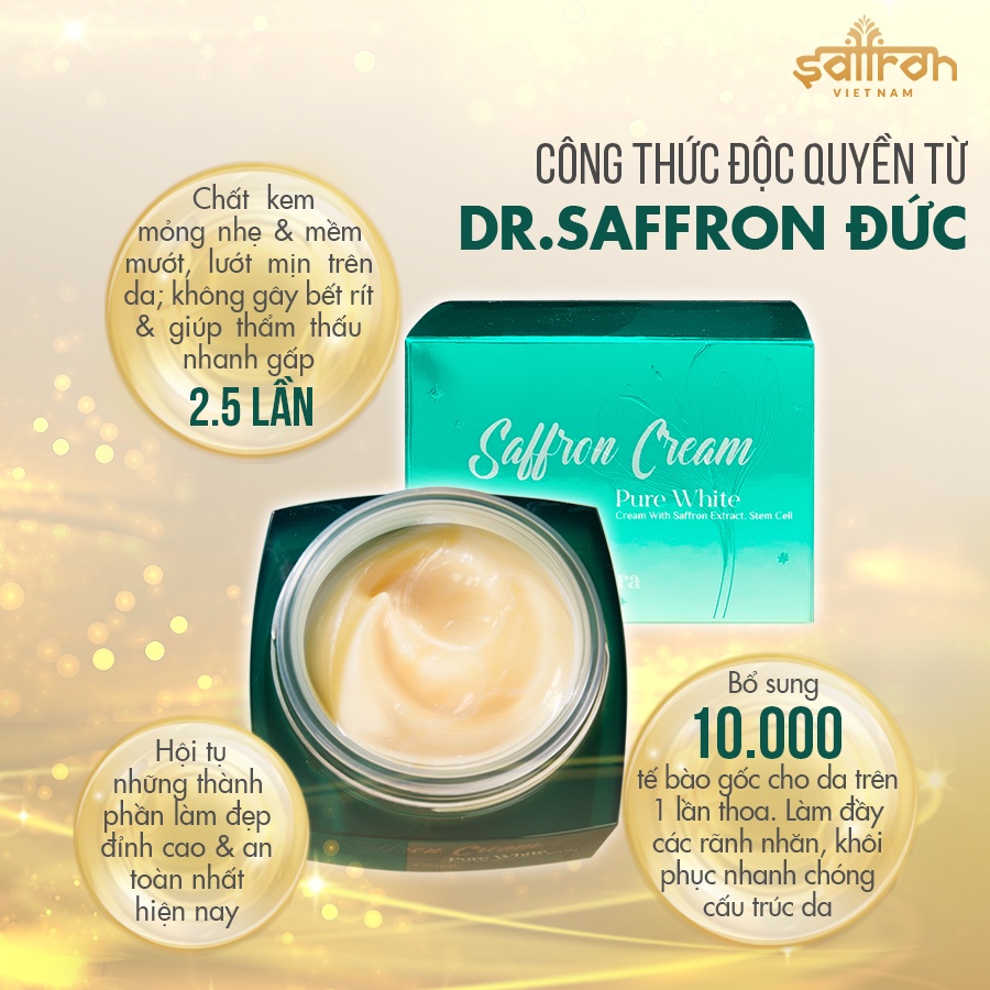 Cream Saffron dưỡng da cấp ẩm thương hiệu Dr.Saffron hũ 50Gr