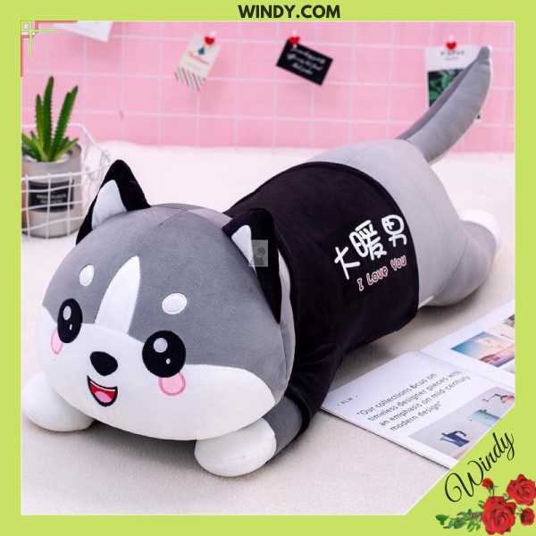 Gối ôm Gấu bông Mèo Husky dễ thương nhồi bông cao cấp Windy.com