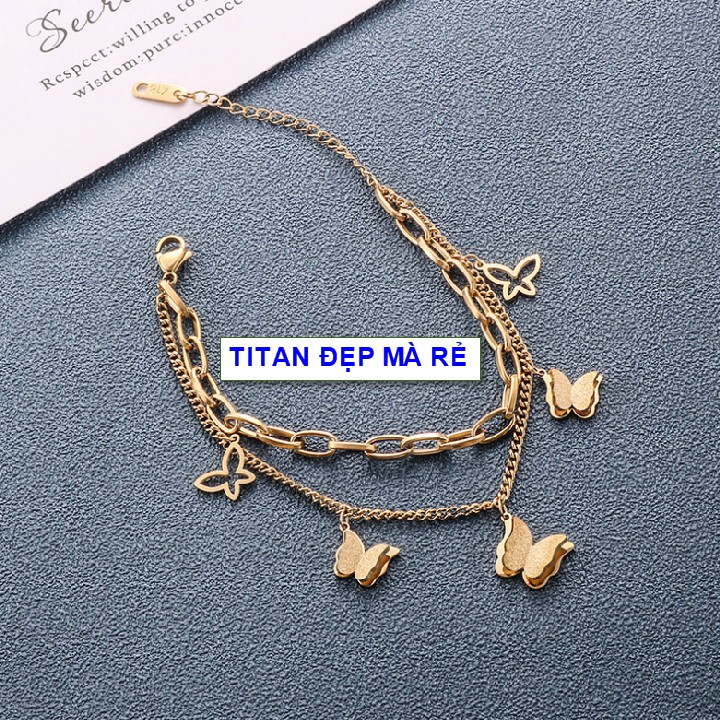 Bộ trang sức hình bướm bay xinh xắn - Hàng chuẩn titan dày màu sắc bóng đẹp - Cam kết 1 đổi 1 nếu đen và gỉ sét