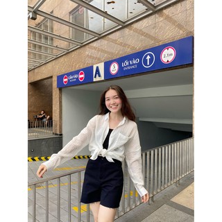 Áo sơ mi oversize (Nude/Đen/Xanh/Hồng)