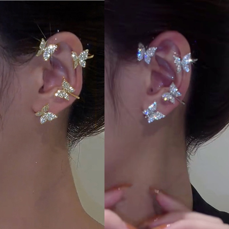 Khuyên tai GMAI hình bướm đính đá thời trang cho nữ