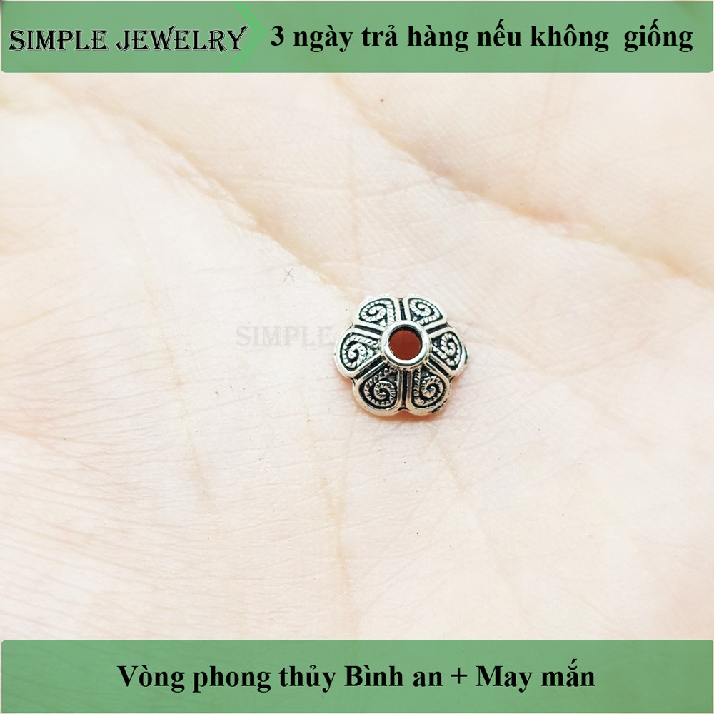 Charm bạc ôm cách hạt dùng để mix vòng đeo tay, phối với mặt hoặc tỳ hưu cực đẹp, được mạ bạc không han gỉ