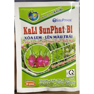Phân Bón Chuyên Thanh Long - Kali Sunphat K2S04 - Siêu To Trái - Siêu Ngọt Trái - Xóa Lem - gói 50 g
