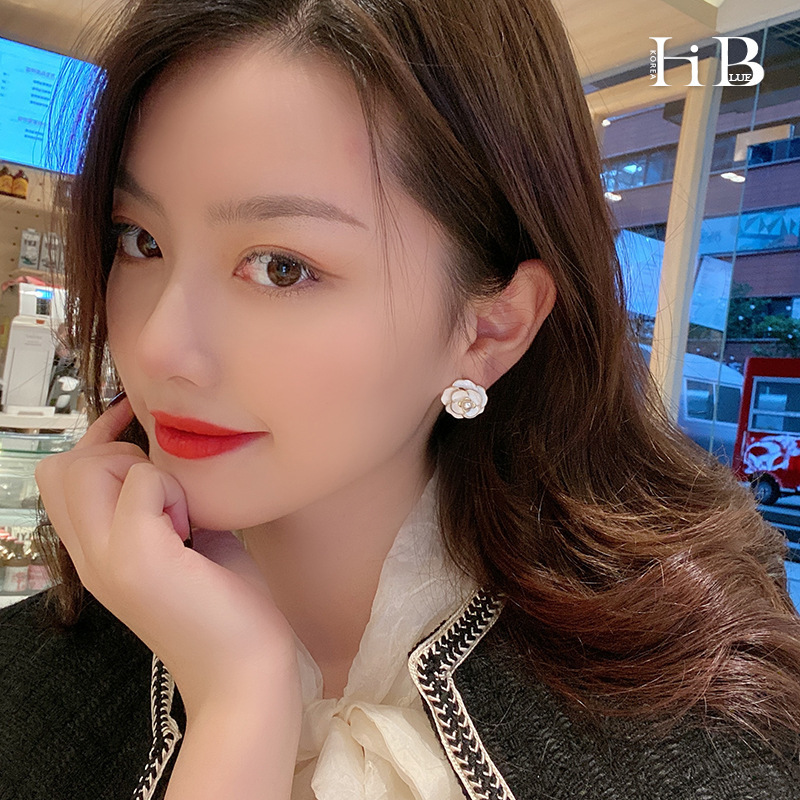 Bông tai nữ hình hoa trà kiểu Hàn Quốc cổ đIển thời trang