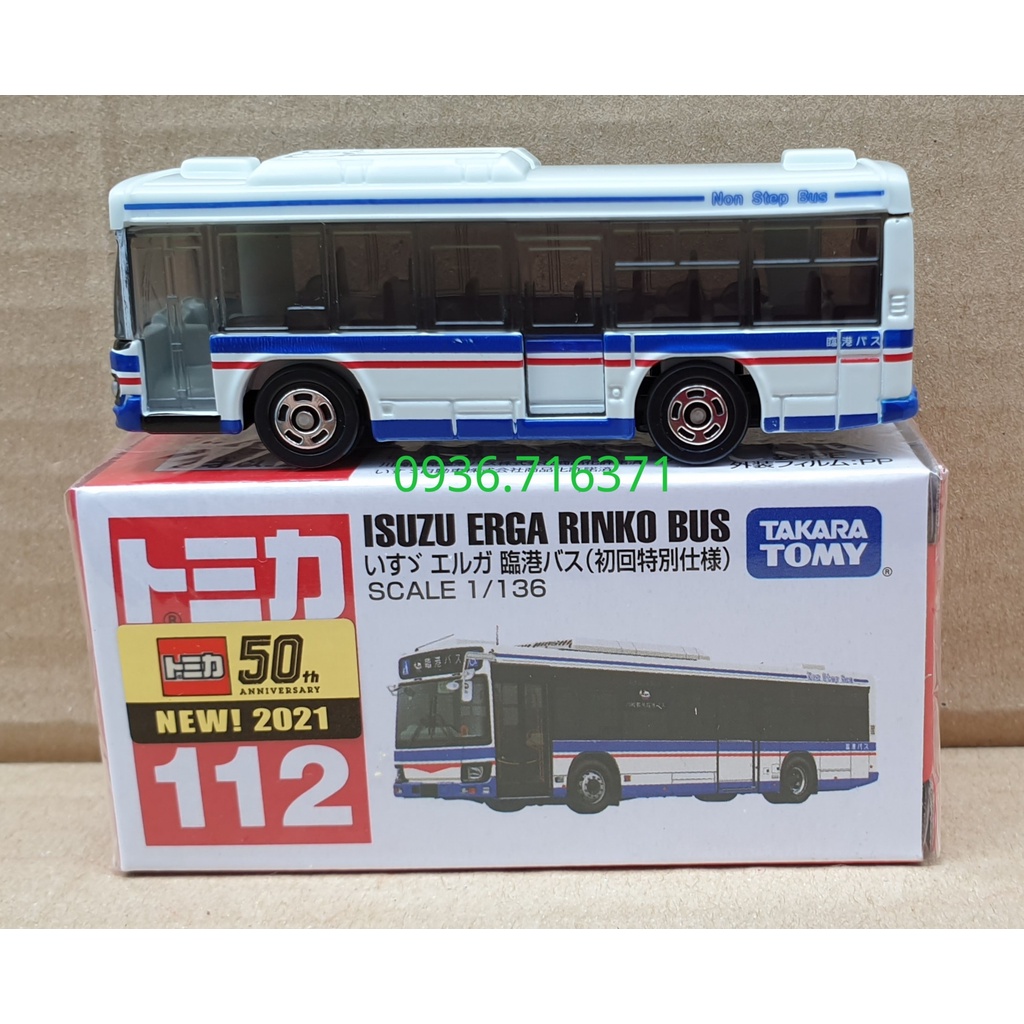 Mô hình xe buýt tomica Nhật Bản Isuzu Erga Rinko bus No112