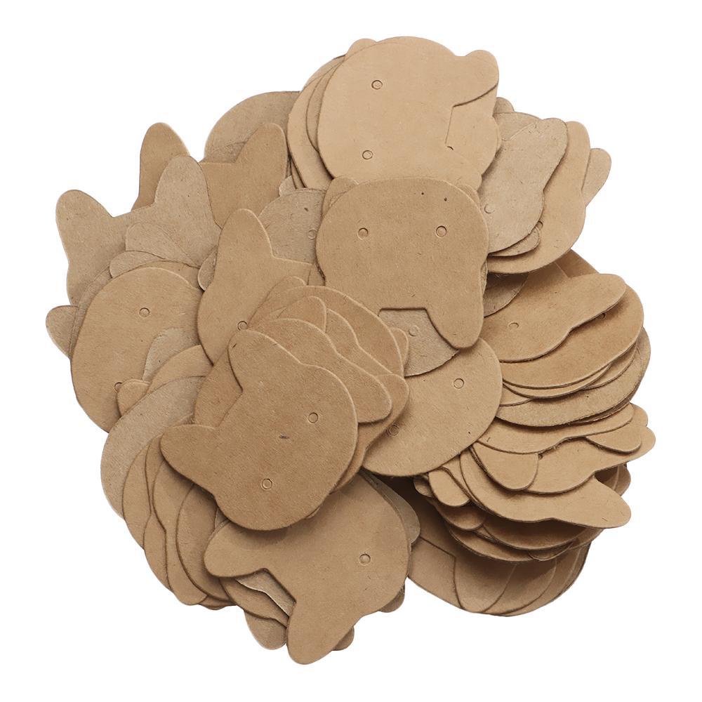 Set 100 Tấm Thẻ Giấy Kraft 3.5x3.5cm 6x6cm Họa Tiết Động Vật Hoạt Hình Dễ Thương