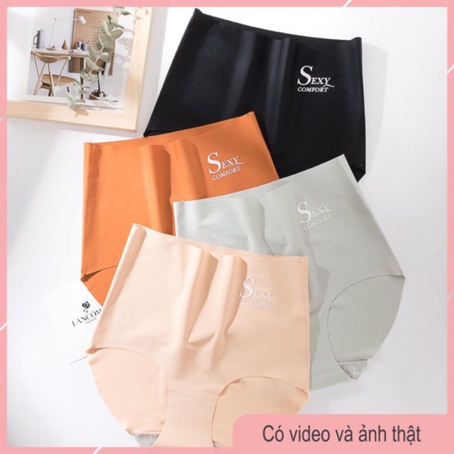 Quần Lót Su Lụa Không Đường May Cạp Cao Gen Bụng SX