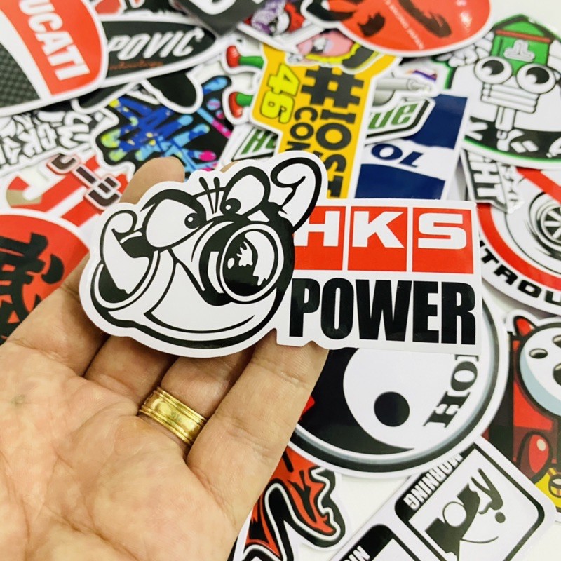 [Set 40 cái] Tem Xe Máy Logo Racing Thương Hiệu Xe Máy Nhật PVC Cao Cấp Chống Thấm Dán Xe Máy, Nón Bảo Hiểm...
