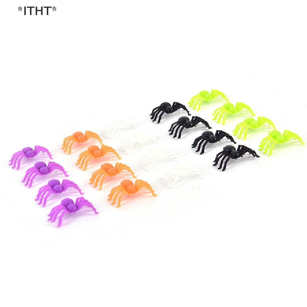 Set 200 Nhện Nhựa Mini Nhiều Màu Sắc Dùng Trang Trí Halloween