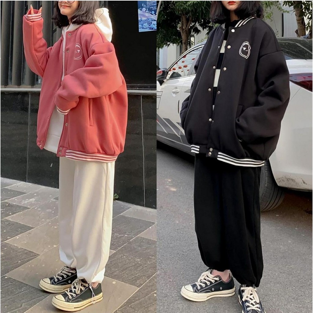 Áo Khoác BOMBER FACE Tay Dài Form Rộng Ulzzang Unisex