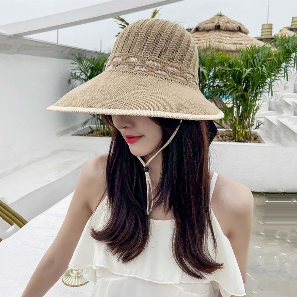 Mũ Cói Rộng Vành Hở Chóp Chống Nắng Nhiều Màu Sắc Thời Trang Mùa Hè Cho Nữ