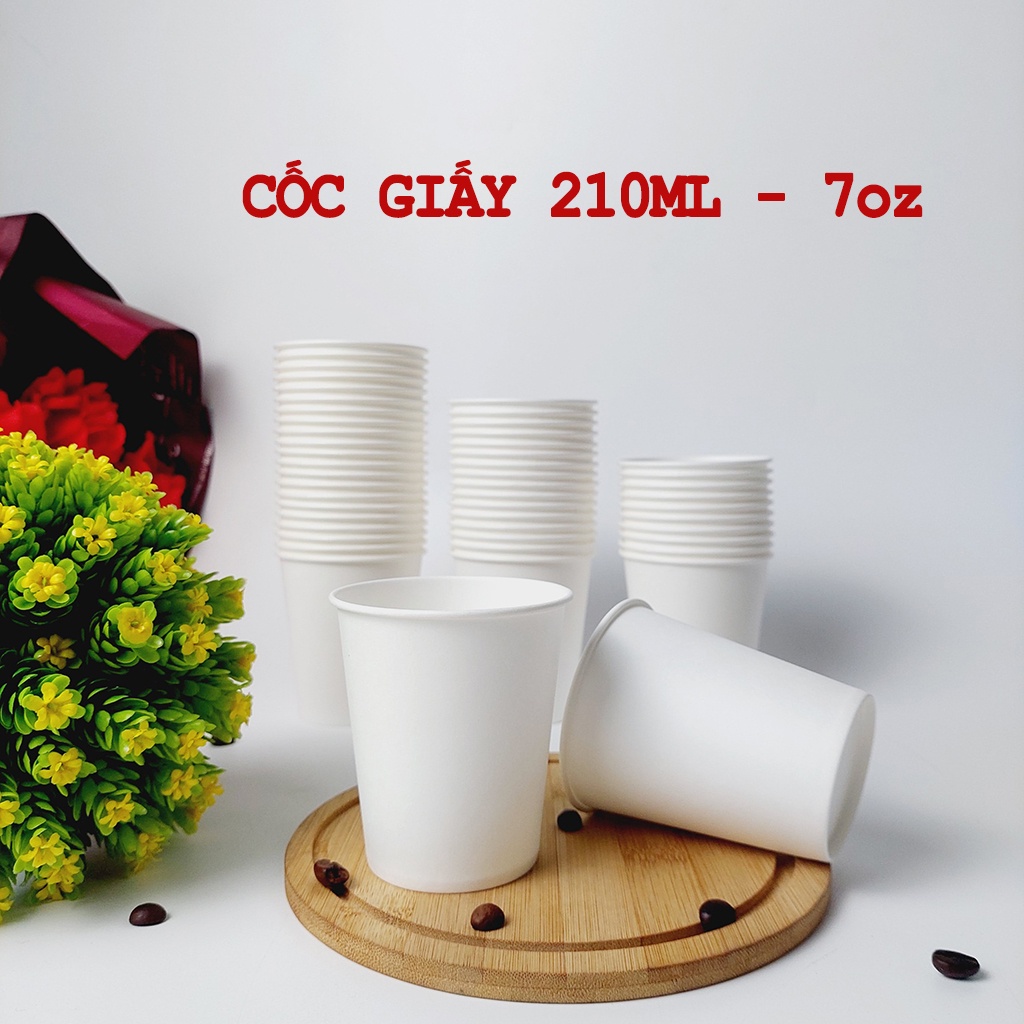 50 chiếc cốc giấy 210ml - 7oz hàng cao cấp hàn quốc