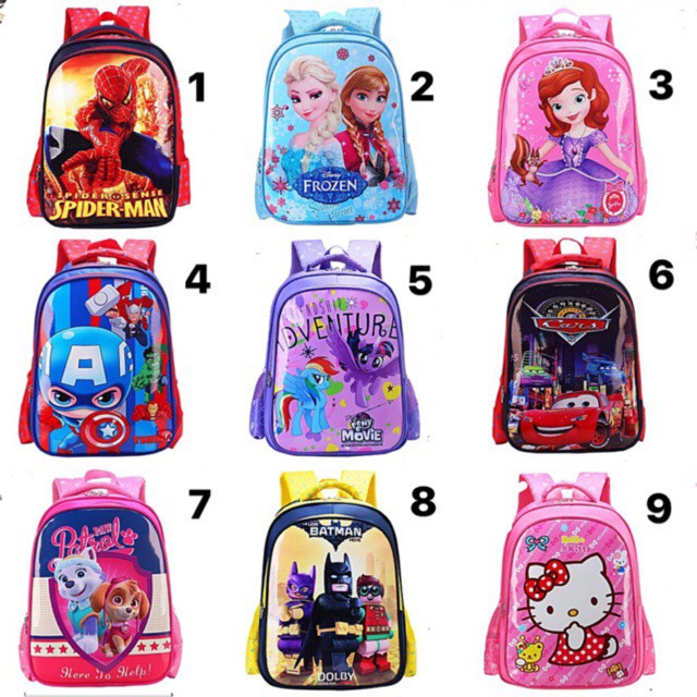 [HCM] Ba lô chống gù lưng cho bé, nhiều hình, chất đẹp (18 mẫu)