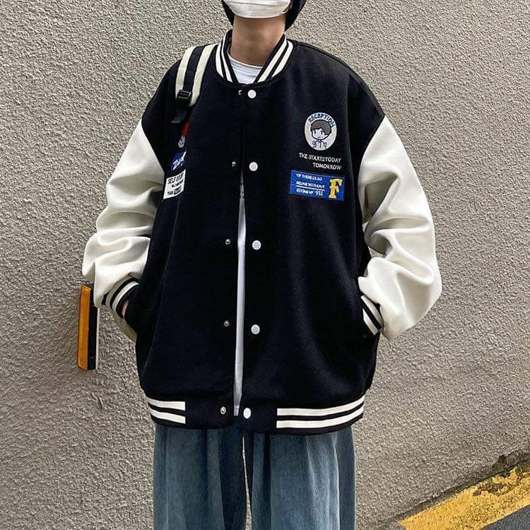 Áo khoác bomber nỉ bông unisex form rộng cậu bé tóc đỏ / Áo khoác nam nữ nỉ bông in hình nhóc cá tính