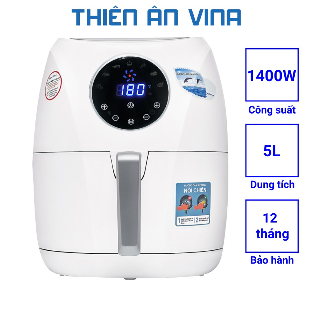 Nồi chiên không dầu 5L điện tử PERFECT PF-D88 - Bảo hành chính hãng 12 tháng