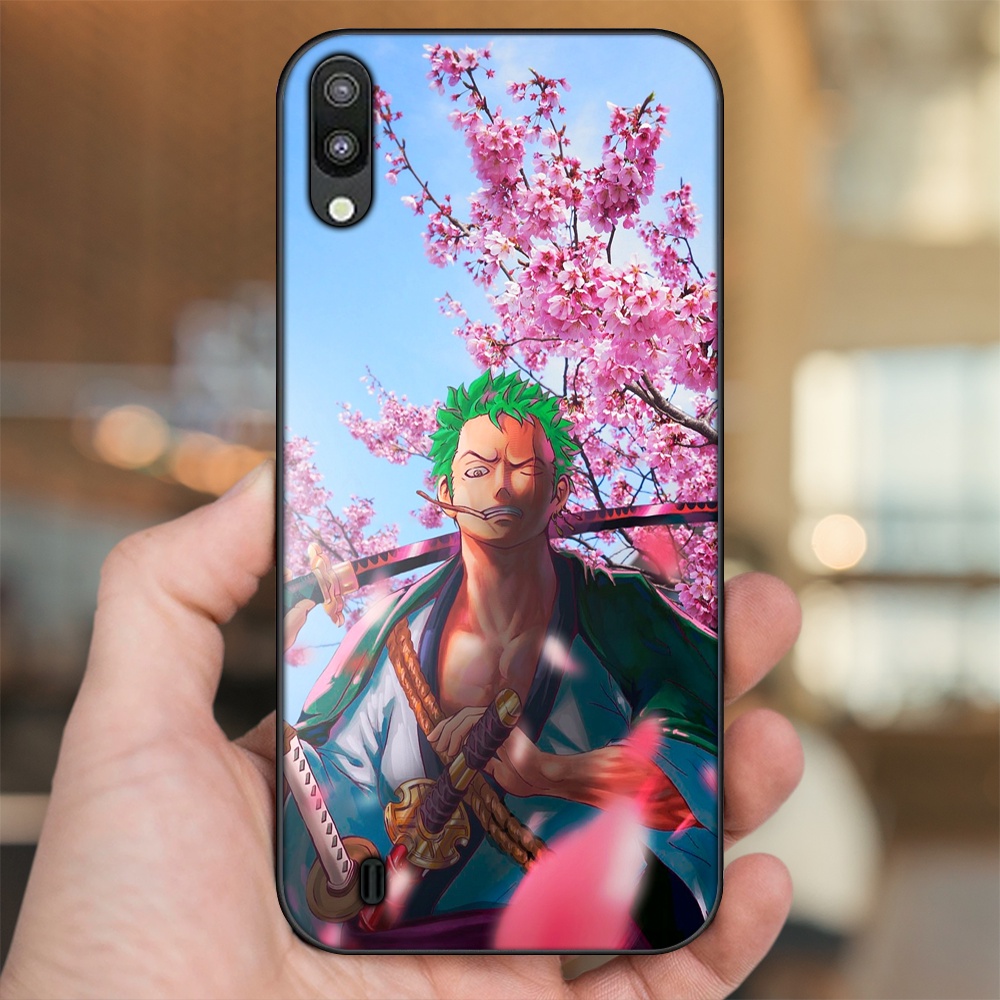 Ốp lưng Samsung M10 viền đen in hình Zoro One Piece