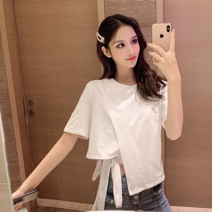 Áo Thun Dáng Rộng Tay Cộc Phong Cách Hồng Kông Cổ Điển Dễ Phối Đồ Thời Trang Mùa Hè Hàng Mới Cho Nữ 2022