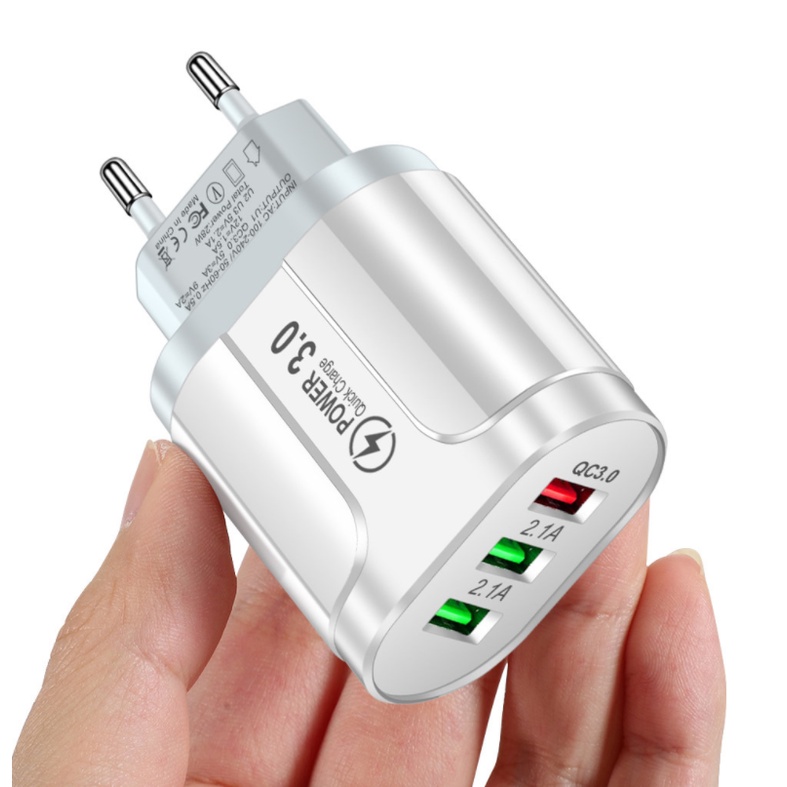 Củ Sạc Nhanh AR007 3USB 3A Tiêu Chuẩn Châu Âu Đốc Sạc Thông Minh Tiện Lợi An Toàn Cho Mọi Thiết Bị BH 12Th- BENTEX