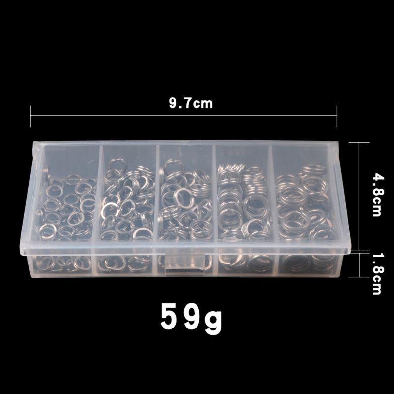 Hộp 200 Vòng Nối Chữ O Đôi Bằng Thép Không Gỉ Chuyên Dụng Cho Câu Cá