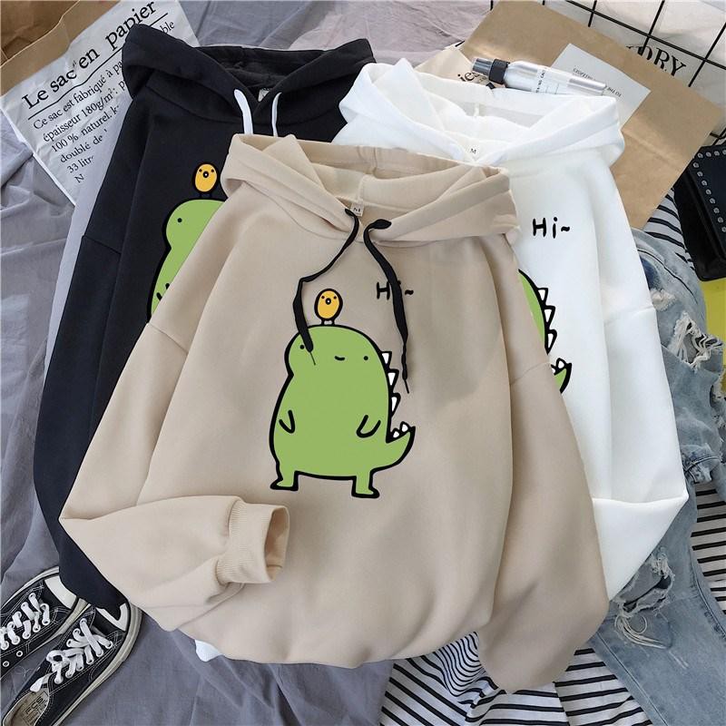 [Video thực tế] Áo hoodie hình khủng long con CNV146 siêu cute kiểu dáng tay lỡ form rộng thời trang E057 | BigBuy360 - bigbuy360.vn