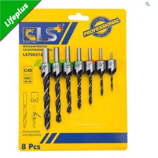 Bộ 7 mũi khoan âm gỗ bắt âm mũi vít đầu đinh 3-10mm LS+