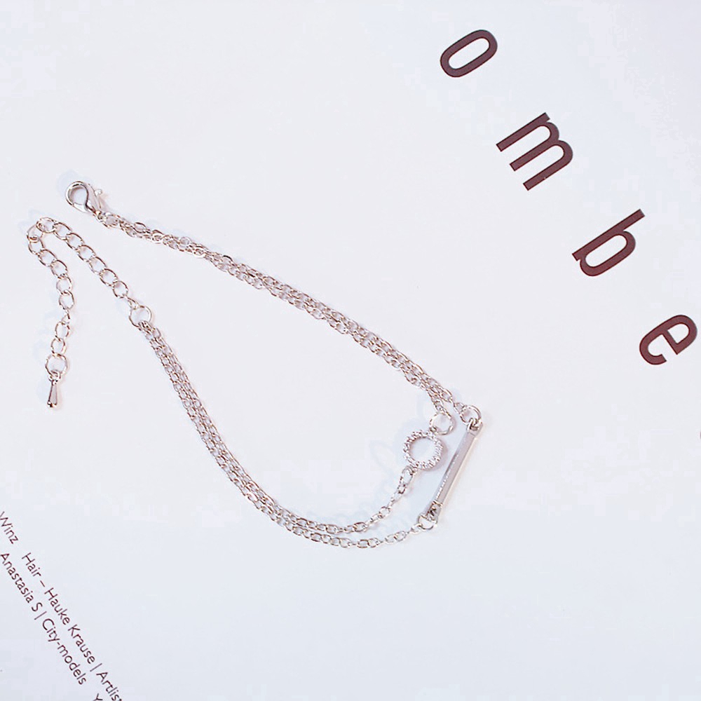 Vòng Tay Mạ Bạc 925 Thiết Kế Đơn Giản Phong Cách Hàn Quốc Cho Nữ