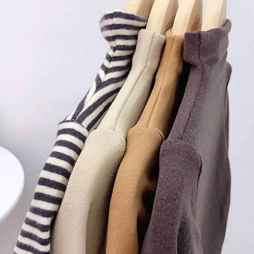 [Hàng Mới Về] Áo Thun Cotton Tay Dài Màu Trơn Phong Cách Hàn Quốc Cho Bé Gái