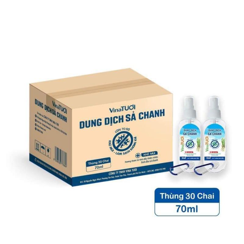 [GIÁ SỈ THÙNG] Xịt Sát Khuẩn, Dung Dịch Sả Chanh Vina Tươi - Thùng 100ml, 500ml