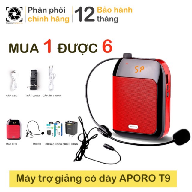Máy trợ giảng có dây, có khe cắm thẻ nhớ APORO T9 | Bảo hành 1 năm