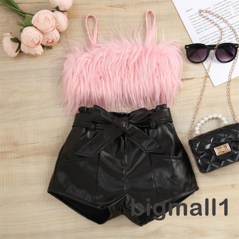 Set Áo Dây Không Tay Kèm Quần Ngắn Lưng Thun Thời Trang Cho Bé Gái 1-6 Tuổi