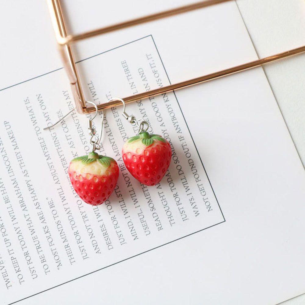 Khuyên Tai Dáng Dài Màu Đỏ Ngọt Ngào Thời Trang Cho Nữ